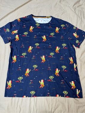 Denim & Flower Ricky Singh T-Shirt Men Large Christmas Tropical All Over Print